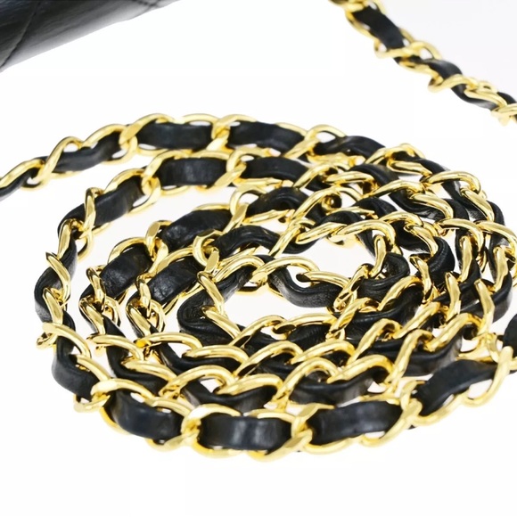 CHANEL DIANA 25 Single Flap Quilted Logo Lambskin Chain Bag and wallet - Picture 10 of 17